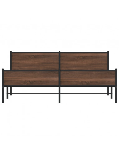 Giroletto senza Materaso in Metallo Rovere Marrone 193x203 cm