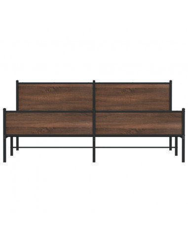 Giroletto senza Materaso in Metallo Rovere Marrone 200x200 cm