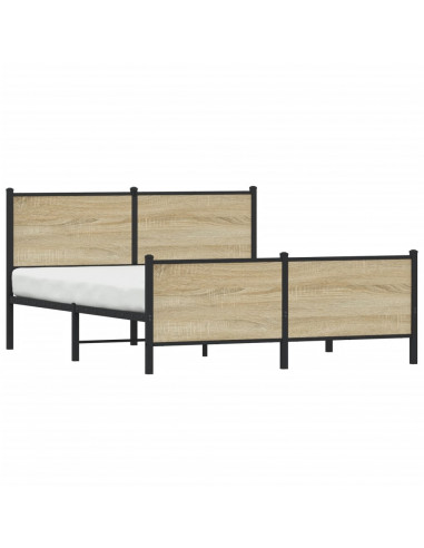 Giroletto senza Materaso in Metallo Rovere Sonoma 140x190 cm