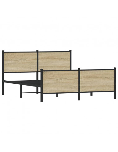 Giroletto senza Materaso in Metallo Rovere Sonoma 140x190 cm