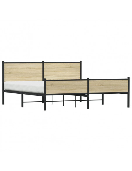 Giroletto senza Materaso in Metallo Rovere Sonoma 160x200 cm