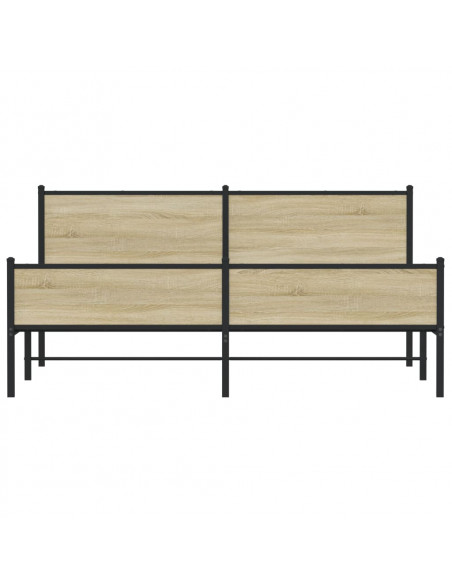 Giroletto senza Materaso in Metallo Rovere Sonoma 160x200 cm