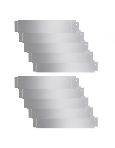 Pannelli Recinzione per Prato 10 pz Acciaio Zincato 100x20 cm