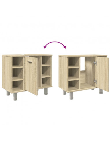 Mobile da Bagno Rovere Sonoma 60x32x53,5cm in Legno Multistrato