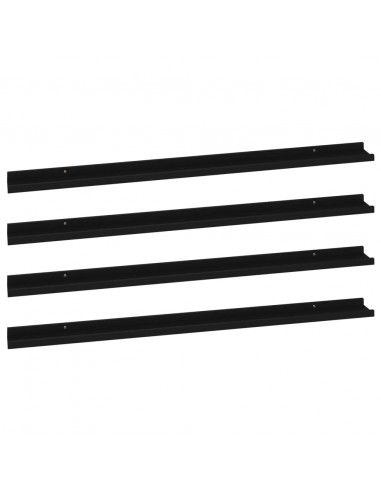 Mensole da Parete 4 pz Nere 115x9x3 cm