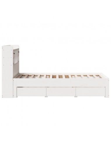 Letto con Libreria senza Materasso 75x190 cm in Legno Pino