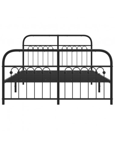 Giroletto con Testiera e Pediera Metallo Nero 140x190 cm