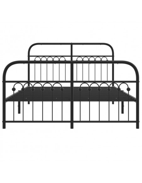 Giroletto con Testiera e Pediera Metallo Nero 140x190 cm