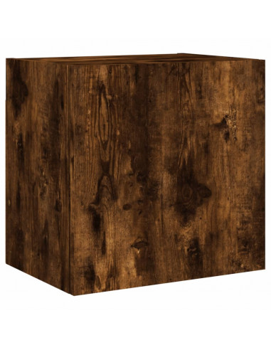 Mobili TV a Muro 4pz Rovere Fumo in Legno Multistrato