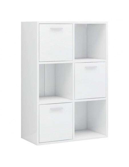 Armadietto Bianco Lucido 60x29,5x90 cm in Legno Multistrato