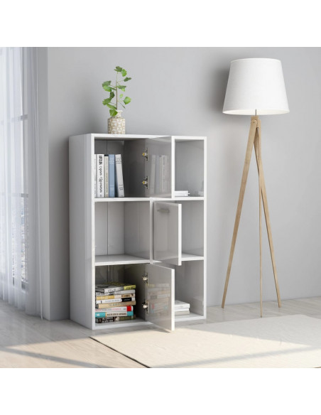 Armadietto Bianco Lucido 60x29,5x90 cm in Legno Multistrato