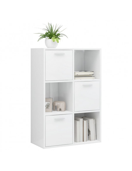 Armadietto Bianco Lucido 60x29,5x90 cm in Legno Multistrato