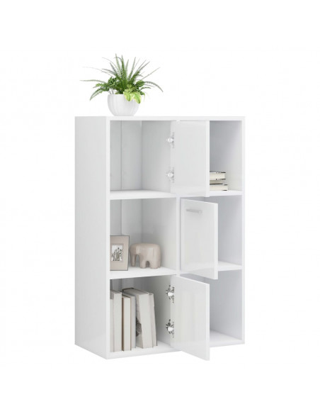 Armadietto Bianco Lucido 60x29,5x90 cm in Legno Multistrato