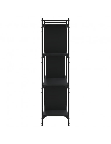 Libreria Nera 4 Ripiani 76x32x123 cm Legno Multistrato