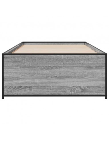 Giroletto Grigio Sonoma 90x190cm in Legno Multistrato e Metallo