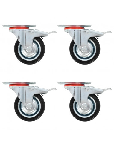 Ruote Girevoli con Doppio Freno 4 pz 75 mm