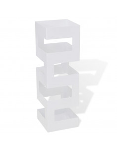 Portaombrelli Bastoni Passeggio Quadrato Acciaio 48,5 cm Bianco 2