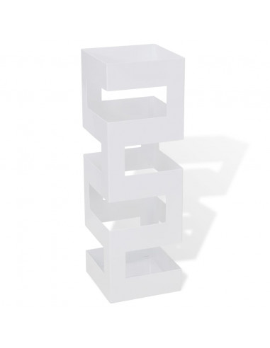 Portaombrelli Bastoni Passeggio Quadrato Acciaio 48,5 cm Bianco