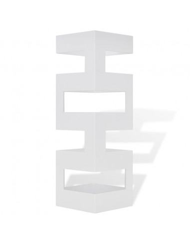 Portaombrelli Bastoni Passeggio Quadrato Acciaio 48,5 cm Bianco