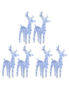 Renne di Natale 6 pz Bianco Freddo 240 LED in Acrilico 2