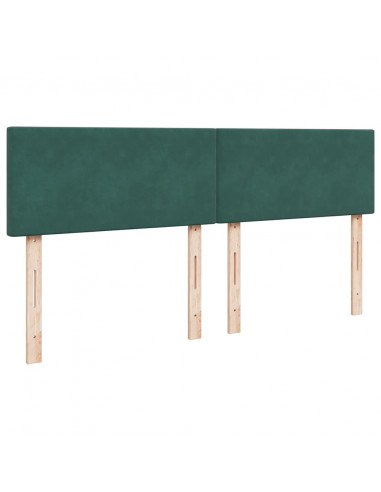 Giroletto a Molle con Materasso Verde Scuro 180x200 cm Velluto