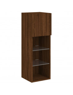 Mobile TV con Luci LED Rovere Marrone 30,5x30x90 cm 2