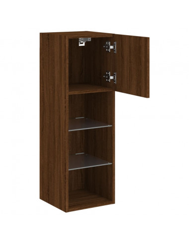 Mobile TV con Luci LED Rovere Marrone 30,5x30x90 cm