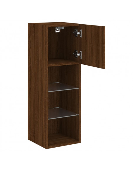 Mobile TV con Luci LED Rovere Marrone 30,5x30x90 cm