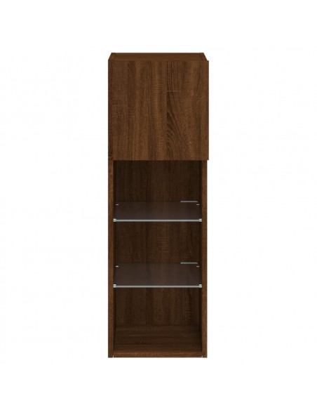 Mobile TV con Luci LED Rovere Marrone 30,5x30x90 cm