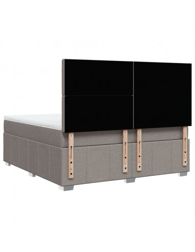 Giroletto a Molle con Materasso Tortora 180x200 cm in Tessuto