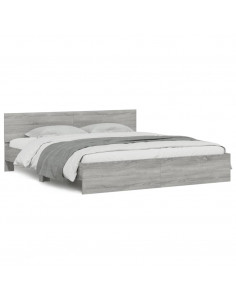 Giroletto con Testiera Grigio Sonoma 160x200 cm 2