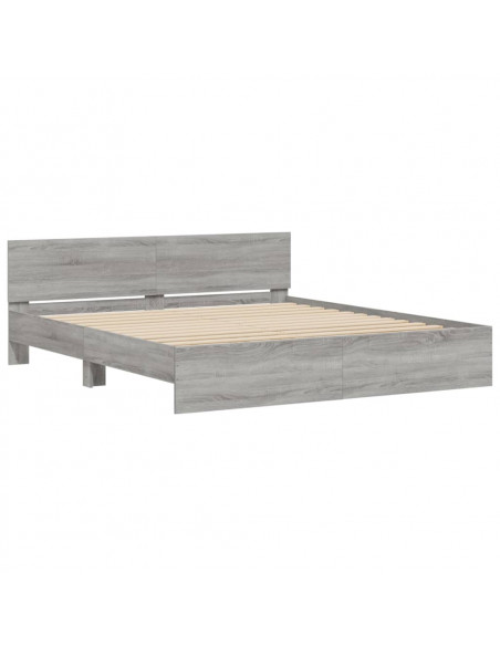 Giroletto con Testiera Grigio Sonoma 160x200 cm