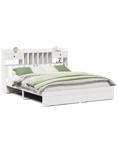 Giroletto con Libreria senza Materasso 180x200 cm in Legno Pino