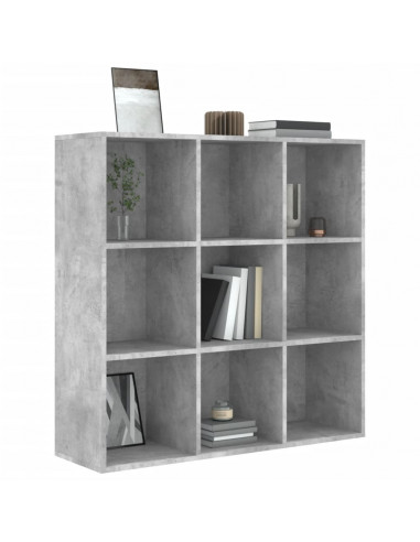 Libreria Grigio Cemento 98x29x97,5 cm in Legno Multistrato