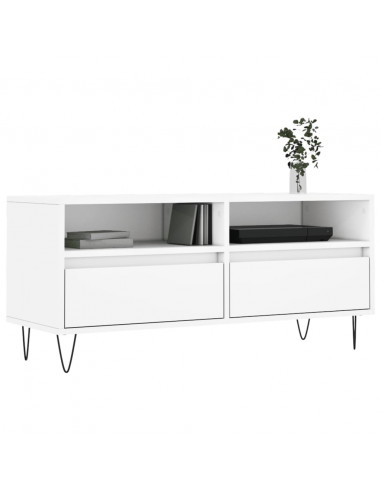 Mobile Porta TV Bianco 100x34,5x44,5 cm in Legno Multistrato