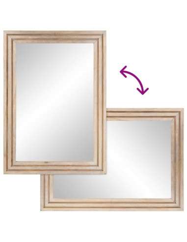 Specchio da Bagno 50x70 cm in Legno Massello di Mango e Vetro