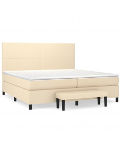 Giroletto a Molle con Materasso Crema 200x200 cm in Tessuto 2