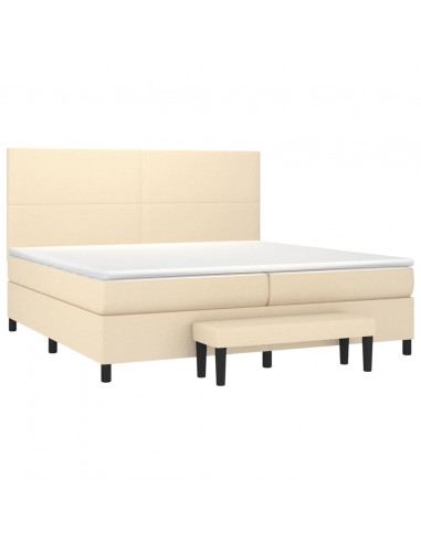 Giroletto a Molle con Materasso Crema 200x200 cm in Tessuto