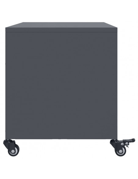 Mobile TV Antracite 68x39x43,5 cm in Acciaio Laminato a Freddo