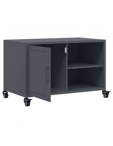 Mobile TV Antracite 68x39x43,5 cm in Acciaio Laminato a Freddo