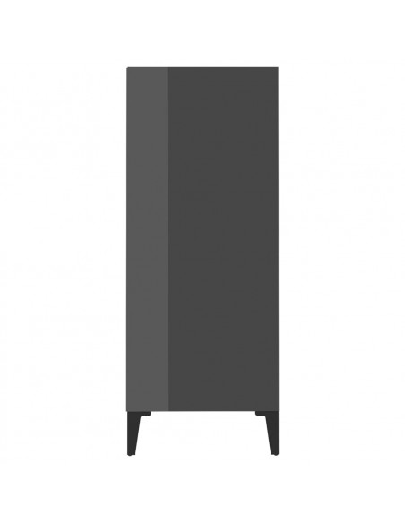 Credenza Grigio Lucido 57x35x90 cm in Legno Multistrato