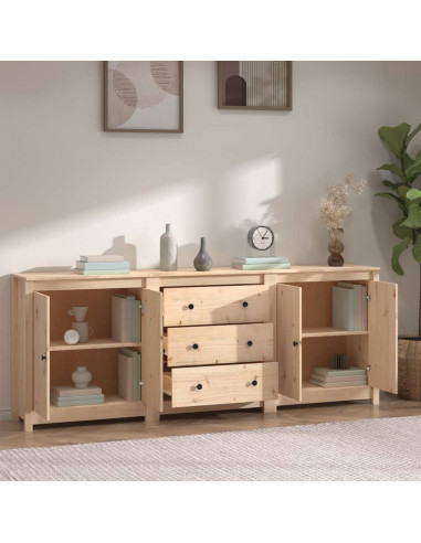 Credenza 210x35x80 cm in Legno Massello di Pino