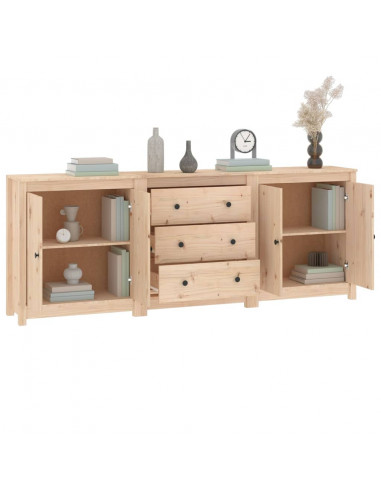 Credenza 210x35x80 cm in Legno Massello di Pino