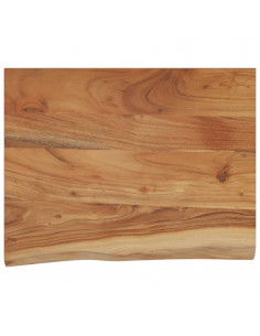 Mensola a Muro 50x40x2,5cm Rettangolare Legno Acacia Bordi Vivi 2