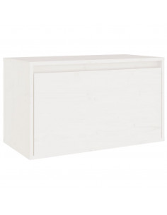 Pensile Bianco 60x30x35 cm in Legno Massello di Pino 2