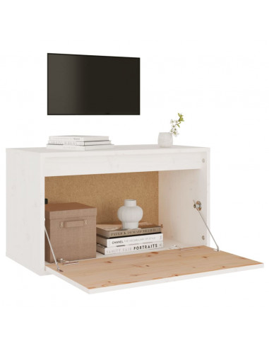 Pensile Bianco 60x30x35 cm in Legno Massello di Pino