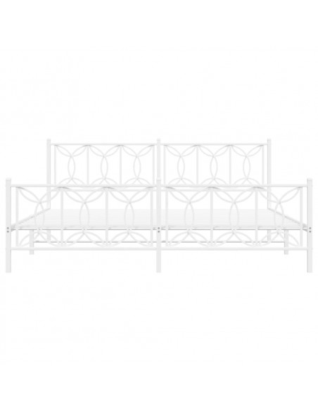 Giroletto con Testiera e Pediera Metallo Bianco 193x203 cm