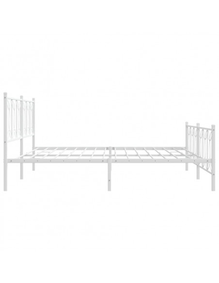 Giroletto con Testiera e Pediera Metallo Bianco 193x203 cm
