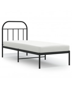 Giroletto con Testiera in Metallo Nero 75x190 cm 2