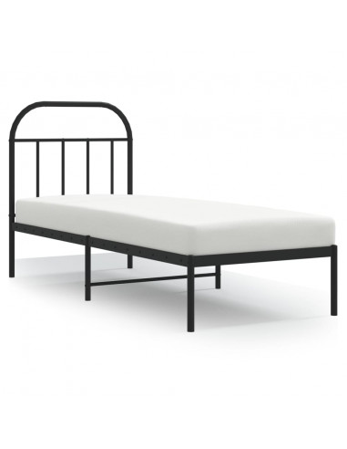 Giroletto con Testiera in Metallo Nero 75x190 cm